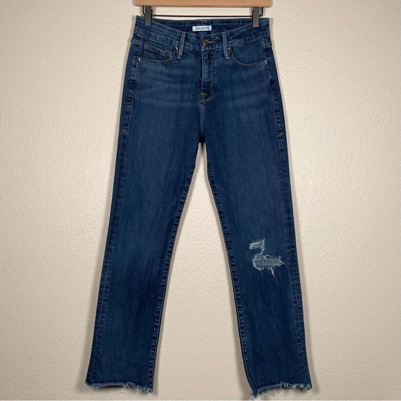 Good American Good Straight High Rise Jeans Blue407 - Picture 3 of 8
